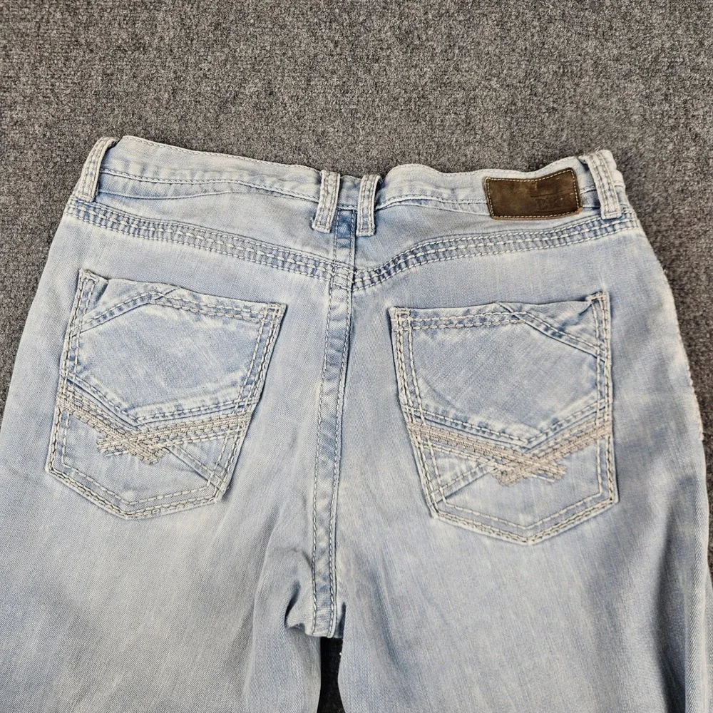 BKE Ryan Straight Leg Light Wash Denim Jeans Mens 34R Blue Cotton Blend